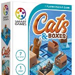 Joc de logica Cats and Boxes cu 60 de provocari limba romana, Smart Games