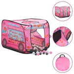 vidaXL Cort de joacă pentru copii cu 250 bile, roz, 70x112x70 cm, vidaXL