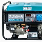 Generator curent electric Könner&Söhnen KS 10000EG, 7500 W, stabilizator de tensiune (AVR), monofazat, 2 x 230 V, 1 x 12 V, 15 h autonomie maxima, 25 l benzina/gaz