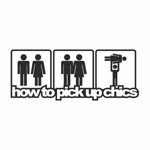 Sticker auto how to pick up chics, tuning, JDM, 20cm, negru, PRITI GLOBAL
