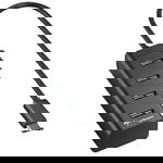 Hub USB Sharkoon 4-Port USB 3.0 Aluminium Hub Type C Black