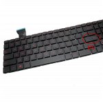 Tastatura Asus GL552JX neagra cu Palmrest si TouchPad negru iluminata backlit