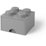 LEGO® Cutie depozitare LEGO 2x2 cu sertar, gri (40051740), LEGO®