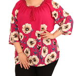 Bluza fucsia cu flori mari, 