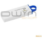 Memorie usb 3.0 kingston 64 gb, cu capac, carcasa plastic, alb / mov, "dtig4/64gb" (include tv 0.03 lei)