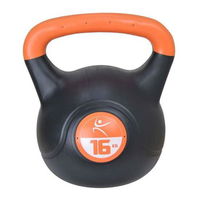 Kettlebell Vinil - 16 Kg, Negru-Portocaliu