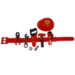 Set scule de jucarie IdeallStore®, Working Belt, plastic, 75 cm, rosu, IdeallStore