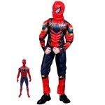 Costum pentru copii IdeallStore®, Iron Spiderman, rosu, 7-9 ani, figurina inclusa, IdeallStore