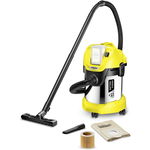 Aspirator fara sac Karcher WD 3 1.629-950.0, 300 W, 17 l, bateria nu este inclusa, Argintiu/Galben