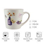 Set doua cani 170 ml, Alb cu vaza si lavanda