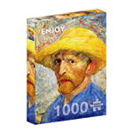 Puzzle 1000 piese - Vincent Van Gogh - Self-Portrait with a Straw Hat
