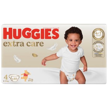 Scutece Huggies extra care 4, 8-16 kg, 60 buc, Huggies