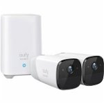 Kit supraveghere video eufyCam 2 Pro Security T88513D1, 2 camere, 2K, Wi-Fi, Waterproof, 16 canale, alb