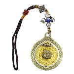 Amuleta cu cele 8 simboluri tibetane, dubla dorje si nodul mistic AURIU, 