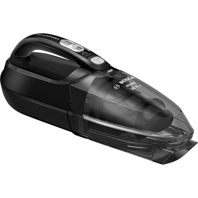 Aspirator de mână Bosch BHN24L, Cyclonic Airflow, 21,6 V, Autonomie 45 min. (max.), Indicator acumulator, Filtru lavabil, 2 trepte de putere, 400 ml, Negru