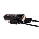 Incarcator Auto 2.1A Procell Dual USB Negru cu cablu MicroUSB, Procell