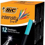 Fineliner Intensity BIC, albastru, 12/cutie, BIC