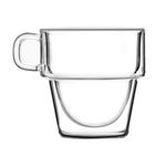 Set 6 cani de cafea si ceai cu pereti dubli, Vialli Design, sticla cu pereti dubli, 350 ml