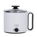 Oala electrica 5in1 Adler AD 6417, 900W, 1.9 L, Capac sticla, 5 functii, Mentinere la cald, Alb, Adler