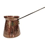 Ibric Cafea din Cupru Solid Gravat, 310ml, Maner Bronz, Elit N5, Mediterranean Art