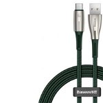 Cablu Baseus Water Drop Shaped Lamp CATSD-M06, USB - USB Type-C, 66W, 1m, impletitura nylon (Verde)