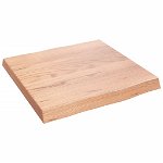 vidaXL Blat masă, 40x40x(2-4) cm, maro, lemn tratat contur organic, vidaXL