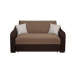 Canapea FRUNZA extensibila, 2 locuri, cu arcuri, lada depozitare, gri + mustar, 165x110x90 cm, Salt Confort