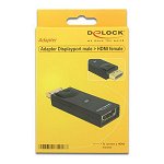 Adaptor DisplayPort la HDMI DELOCK 65258 Negru, DELOCK