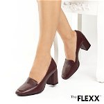 Pantofi office dama The Flexx din piele naturala Patricia bordo, 