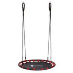 Leagan suspendat, cuib de barza, rosu/negru, max 100 kg, 110 cm, Springos