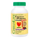 Colostrum plus Probiotics, 90 Tablete masticabile, Childlife Essentials, Secom