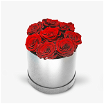 Cutie cu 9 trandafiri rosii, criogenati - Standard, Floria