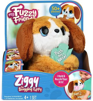 Catel de plus interactiv My Fuzzy Friend Ziggy the Snuggling Puppy, Multicolor
