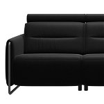 Canapea cu 3 locuri Stressless Emily Arm Steel reclinere laterale brate crom tapiterie piele Batick Black, Stressless