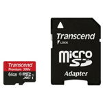 Card de memorie transcend micro sdxc 64 gb class 10 uhs-i +adaptor sd