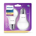 Set 2 becuri led lumina calda Philips, E27, 100W, 1521 lumeni, Philips