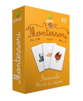 Joc Montessori Animale, hrana si adapost, Editura Gama, 2-3 ani +, Editura Gama