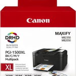 Multipack cartuse Canon PGI-1500 XL, Cyan/Magenta/Yellow/Black, Canon