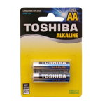 Set 2 baterii alcaline Toshiba, R6, Blu Line, AA, Toshiba