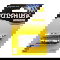 Set 2 baterii alcaline Toshiba, R6, Blu Line, AA, Toshiba