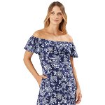 Imbracaminte Femei Tommy Bahama Delft Floral Off-the-Shoulder Ruffle Dress Cover-Up Mare Navy