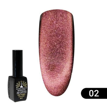 Oja semipermanenta, Global Fashion, Cat Eye 24D, 8 ml, Roz 02, Global Fashion
