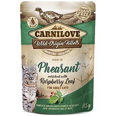 Carnilove, File Fazan cu Zmeură, plic hrană umedă fără cereale pisici, (în sos), 85g, Carnilove