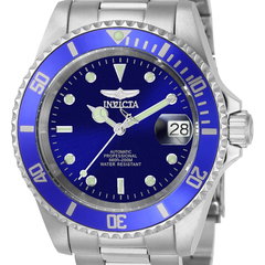 Invicta, Ceas automatic de otel inoxidabil, Argintiu/Albastru indigo Invicta, Ceas automatic de otel inoxidabil, Argintiu/Albastru indigo