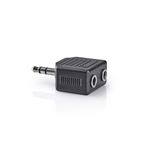 Splitter audio 3.5 mm tata - 2x 3.5mm mama negru Nedis