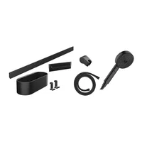 Set accesorii Hansgrohe WallStoris negru mat cu set de dus