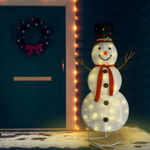 Figurină om de zăpadă decorativ Crăciun LED țesătură lux 180 cm, Casa Practica