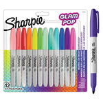 Marker permanent 0.9mm varf rotund, 12culori/set, Sharpie Glam Pop, Sharpie