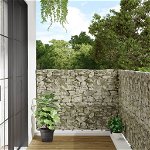 vidaXL Paravan de grădină cu aspect de piatră, gri, 800x120 cm PVC, vidaXL