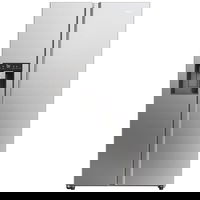 Side by Side Haier HSW59F18EIMM, Total No Frost, 601 l, 178 cm, Clasa E, Dispenser gheata, Dozator apa, WiFi, inox